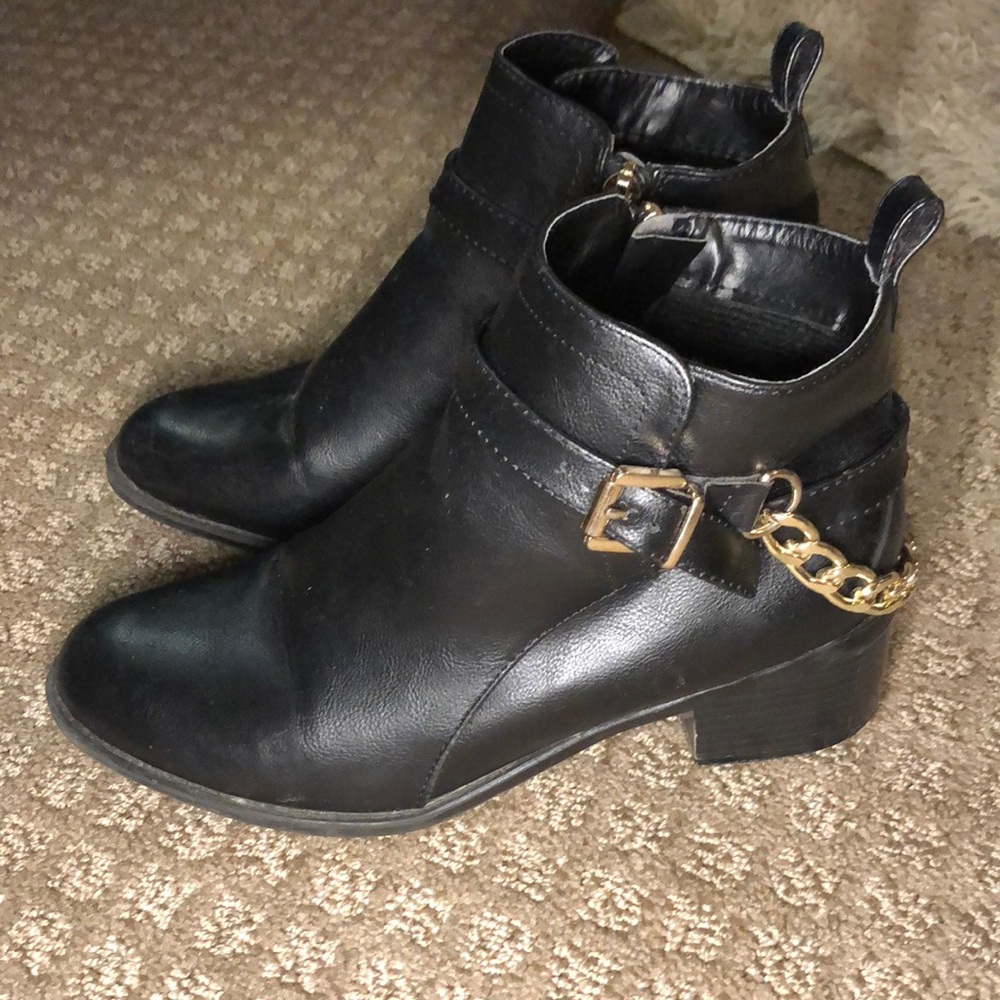 Black and gold booties